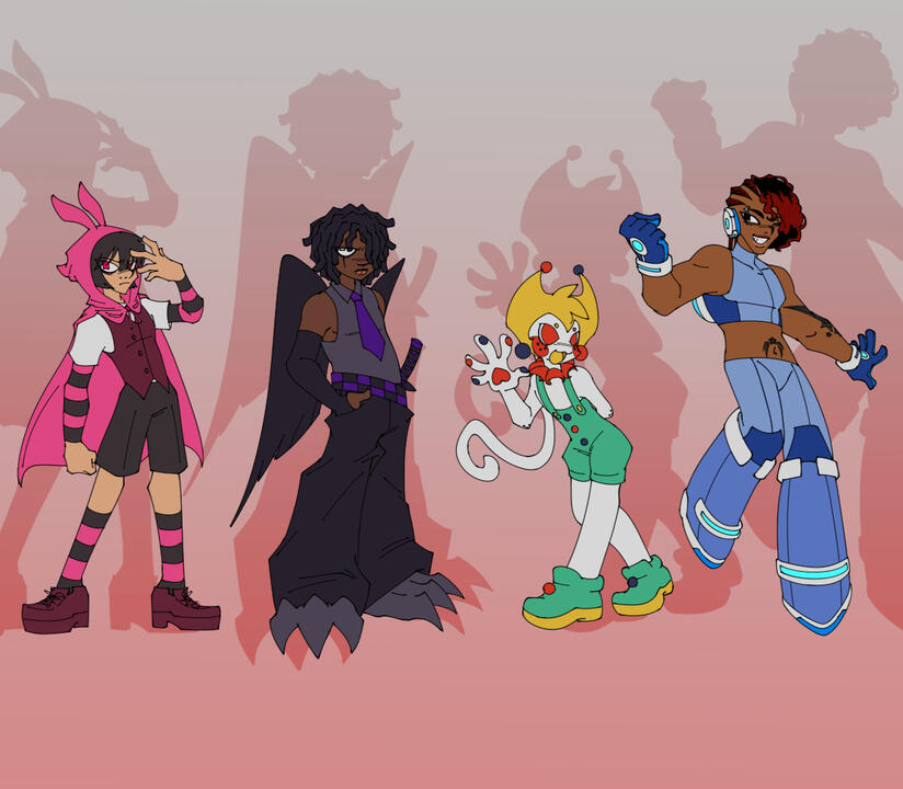 Superhero team character designs